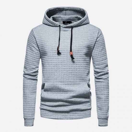  Casual Loose Pure Color Men's Hooded Sweater