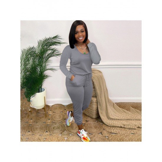  Casual Pure Color Women's Trouser Sets