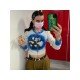  Cartoon Pattern Contrast Color Fall Ladies Tops