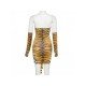  Summer Fashion Backless Tiger Print Women's Sleeveless Dress