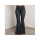 Blue Flare Jean Trousers For Women