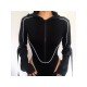 Stylish Hooded Collar Long Sleeve Black Bodysuits