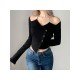 Designer Black Fitted Ladies Tops