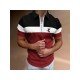  Men's Casual Colorblock Short Sleeve POLO Shirt