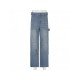 Designer Cut Out Blue Straight Leg Vintage Jeans