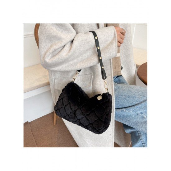  2022 New Fashion Plush Pure Color Women's Handbags