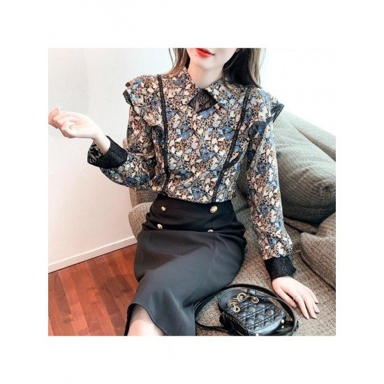  2022 Autumn French Chiffon Shirt For Women