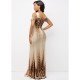  Fashion Digital Printing Cold Shoulder Maxi Dress