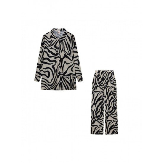 Trendy Street Matching Blouse And Wide Leg Trouser Sets