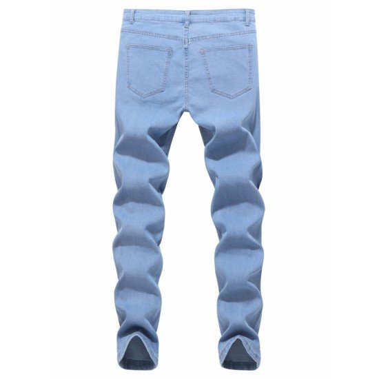  Stylish Pure Color Tight Jeans For Men