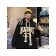  Fashion Versatile Letter Printing Hooded Men's Sweater