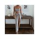 Sexy Pure Color Crop Tank Top And Long Skirt Sets