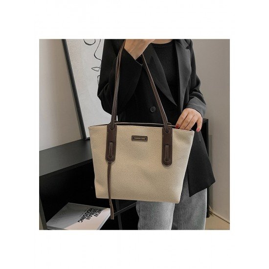 Canvas Versatile Contrast Color Tote Bags