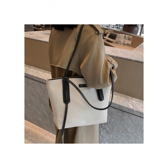 Canvas Versatile Contrast Color Tote Bags