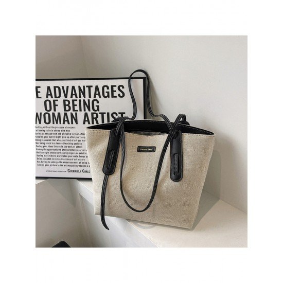 Canvas Versatile Contrast Color Tote Bags