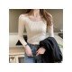  2022 Temperament Pure Color Long Sleeve Top