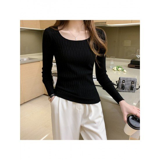  2022 Temperament Pure Color Long Sleeve Top