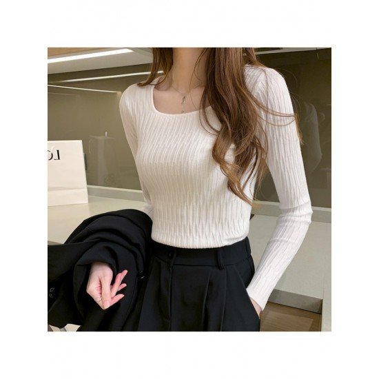  2022 Temperament Pure Color Long Sleeve Top