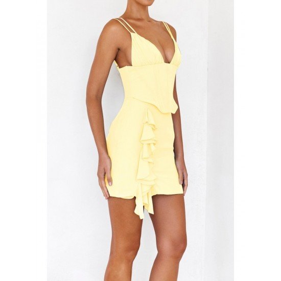 Summer Sexy Ladies Backless Spaghetti Straps Short Dress