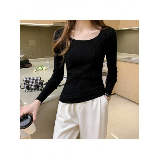  2022 Temperament Pure Color Long Sleeve Top