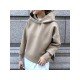  Pure Color Hooded Women's Long Sleeve Sweater