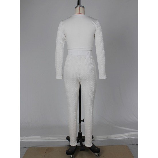 Latest White Matching 2 Piece Trouser Sets For Women