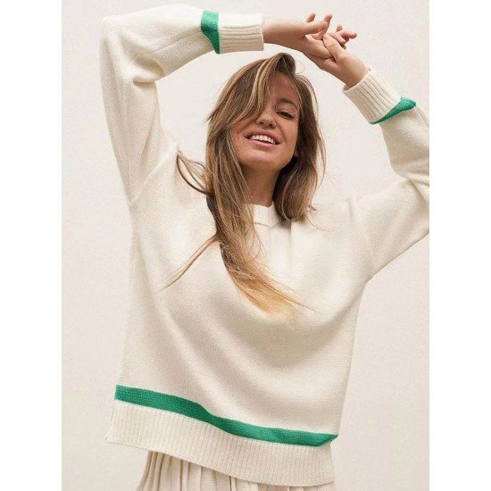  Casual Round Neck Women's Long Sleeve Sweater