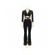 Trendy Solid Black Tie Wrap Matching 2 Piece Trouser Sets