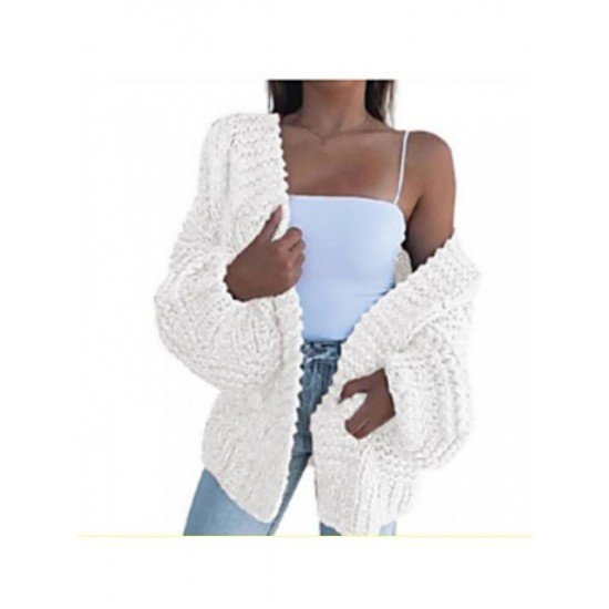  Loose Pure Color Women's Knitted Sweater