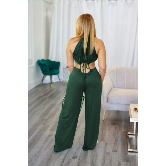 Summer Sleeveless Cut Out Tie Wrap Jumpsuits