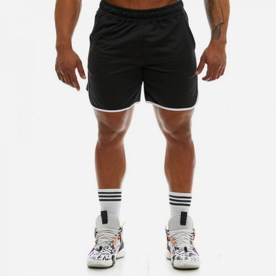  Contrast Color Beach Casual Shorts For Men