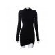  Skinny Slim Pure Color Hip Women's Short Dress