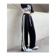 Vintage Black Loose Drawstring Long Pant Trousers