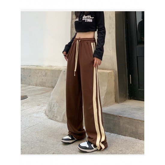 Vintage Black Loose Drawstring Long Pant Trousers