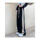 Vintage Black Loose Drawstring Long Pant Trousers