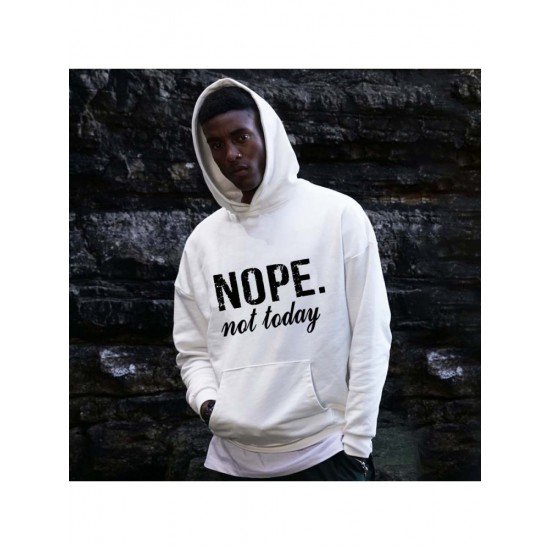 Casual White Letter Printed Hoodies Top Men