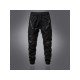 Trendy Black Solid Drawstring Trousers For Men