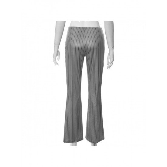 Striped Flare Trousers For Women