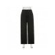 Casual Drawstring Black Trousers For Women