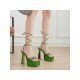 Bow Lace Up Ladies Platform Super High Heels