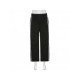 Casual Drawstring Black Trousers For Women