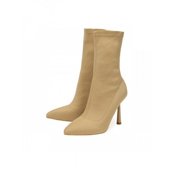 Simple Solid Mid Calf High Boots