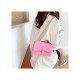  Sweet Simple PU Pure Color Chain Bag