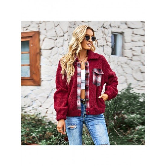  2022 Winter New Plush Plaid Women's Coats