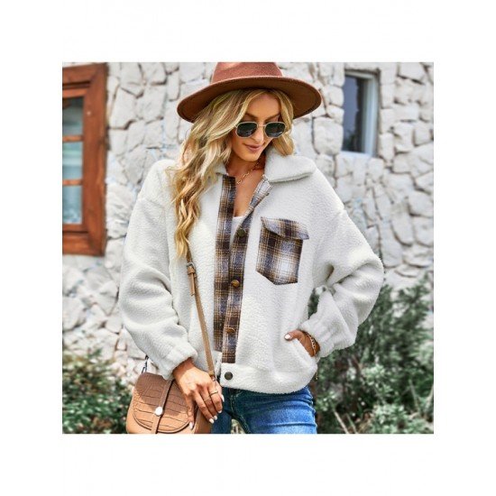  2022 Winter New Plush Plaid Women's Coats