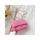  Sweet Simple PU Pure Color Chain Bag