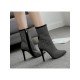  Sexy Rhinestone Pure Color Women's Boots