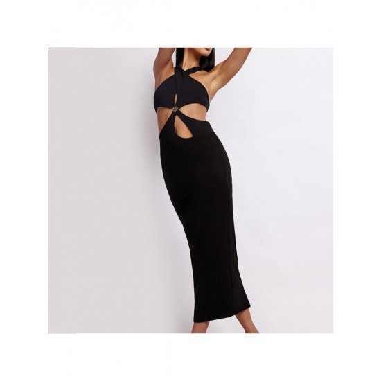  2022 Summer Sexy Halter Backless Women's Sleeveless Dress