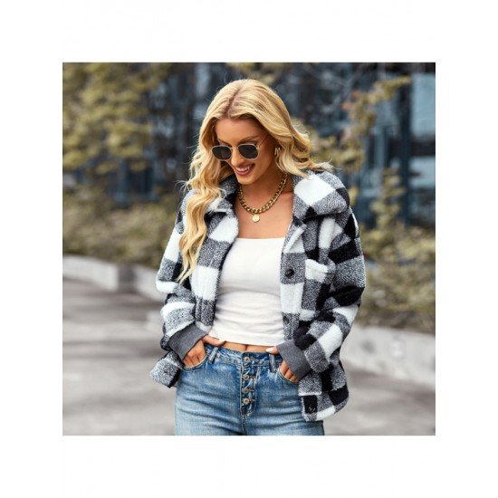  Women's 2022 Winter Fashion Plaid Women's Coats