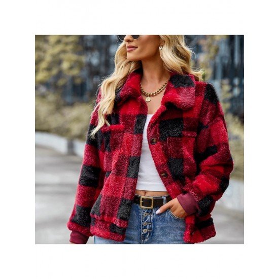  Women's 2022 Winter Fashion Plaid Women's Coats